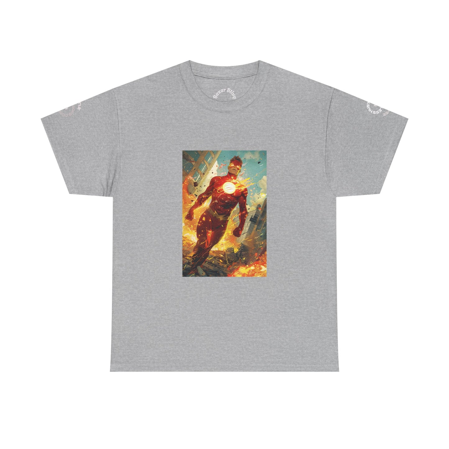 Heroic Iron Suit Graphic Tee — Futuristic Superhero Illustration T-Shirt