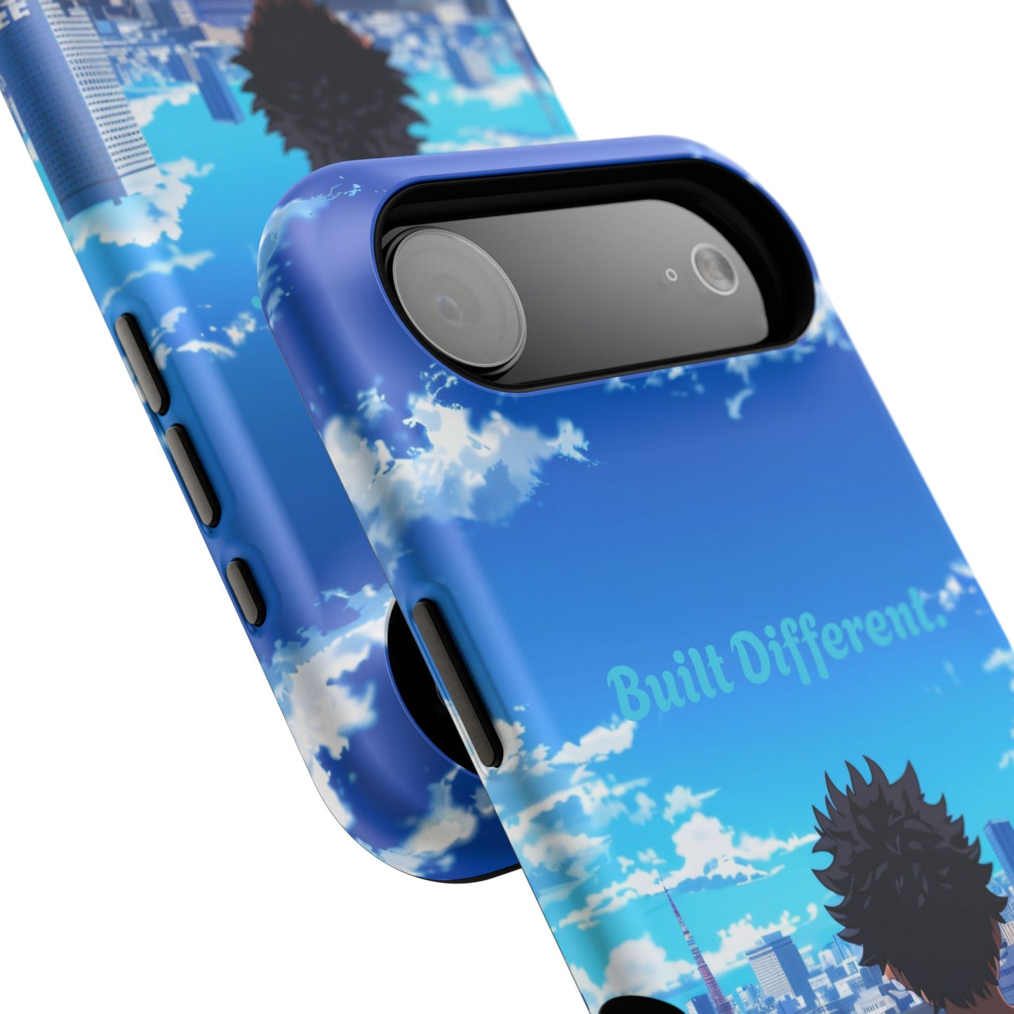 Phone Case — "Built Different" Anime Cityscape Impact-Resistant Case