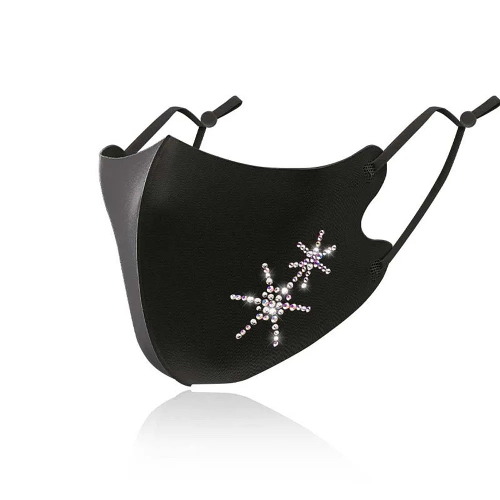 Adjustable Safe Reusable Anti Haze Sun protection Breathable Rhinestone Anti-Dust Face Cover Dust Mask Health Care Face Mask