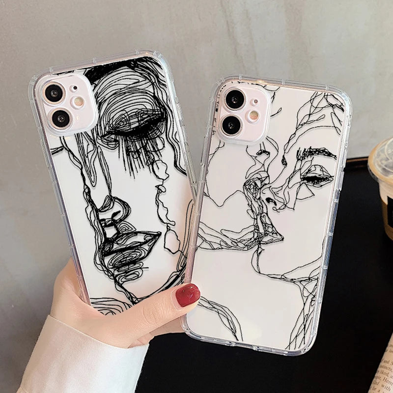 Aesthetic Cases For iPhone 14 Cases Iphone 11 13 15 Pro Max 12 Pro XR 7 8 SE 2022 2020 X Xs 6 Plus 13 Mini Silicon Fundas Cover
