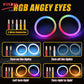 4/2/1PCS Car RGB Angel Eyes Dynamic with Turn Signal 60mm 70mm 80mm 90mm Halo Rings DRL Led Headlights Projector APP Control