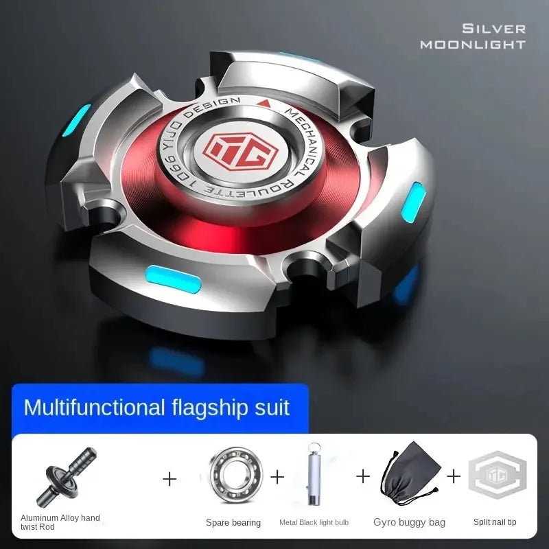 Fidget Spinners for Adults and Kids, Stress Anxiety ADHD Relief Figets Toy, Metal Finger Hand Spinner Toys with Luminous Light