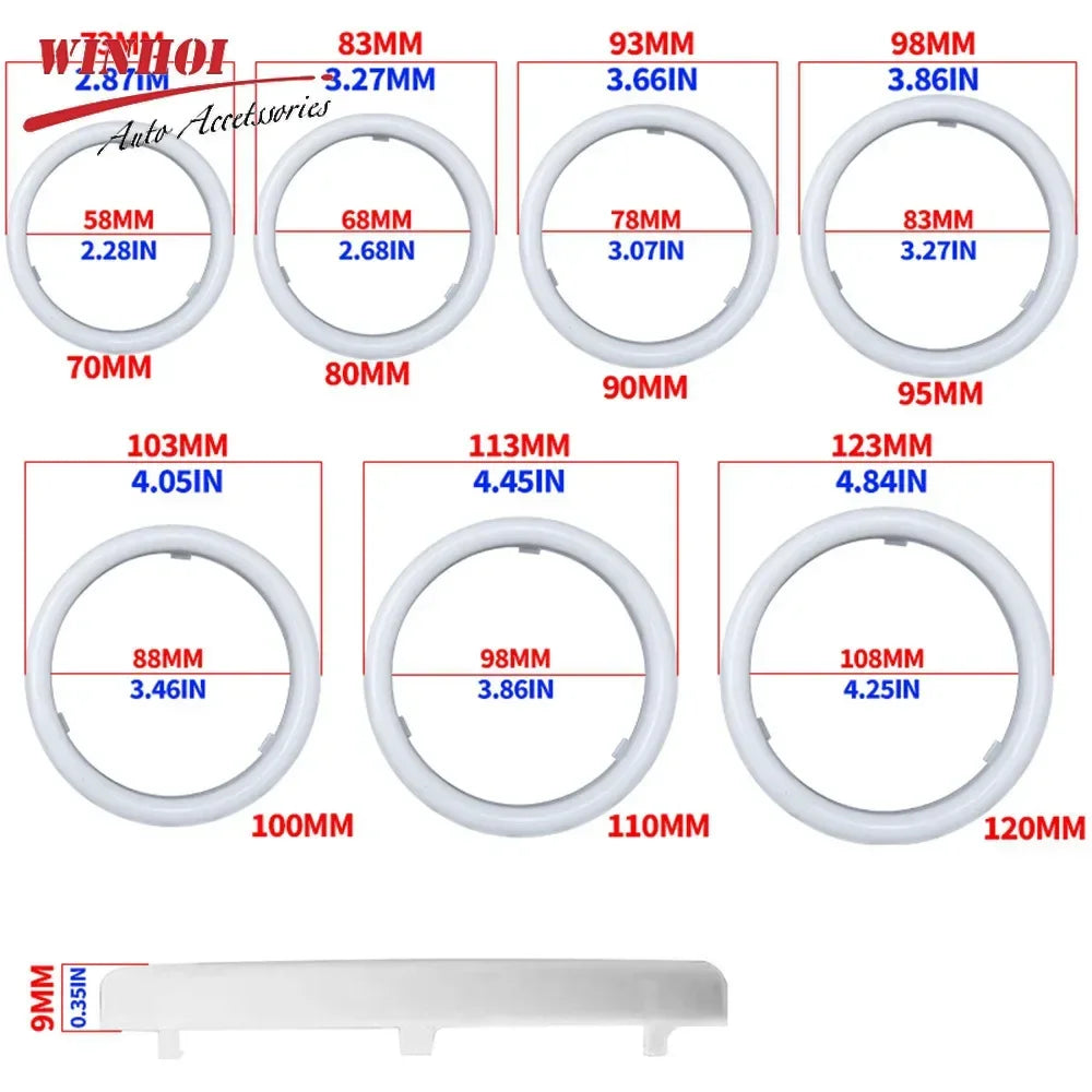 4/2/1PCS Car RGB Angel Eyes Dynamic with Turn Signal 60mm 70mm 80mm 90mm Halo Rings DRL Led Headlights Projector APP Control