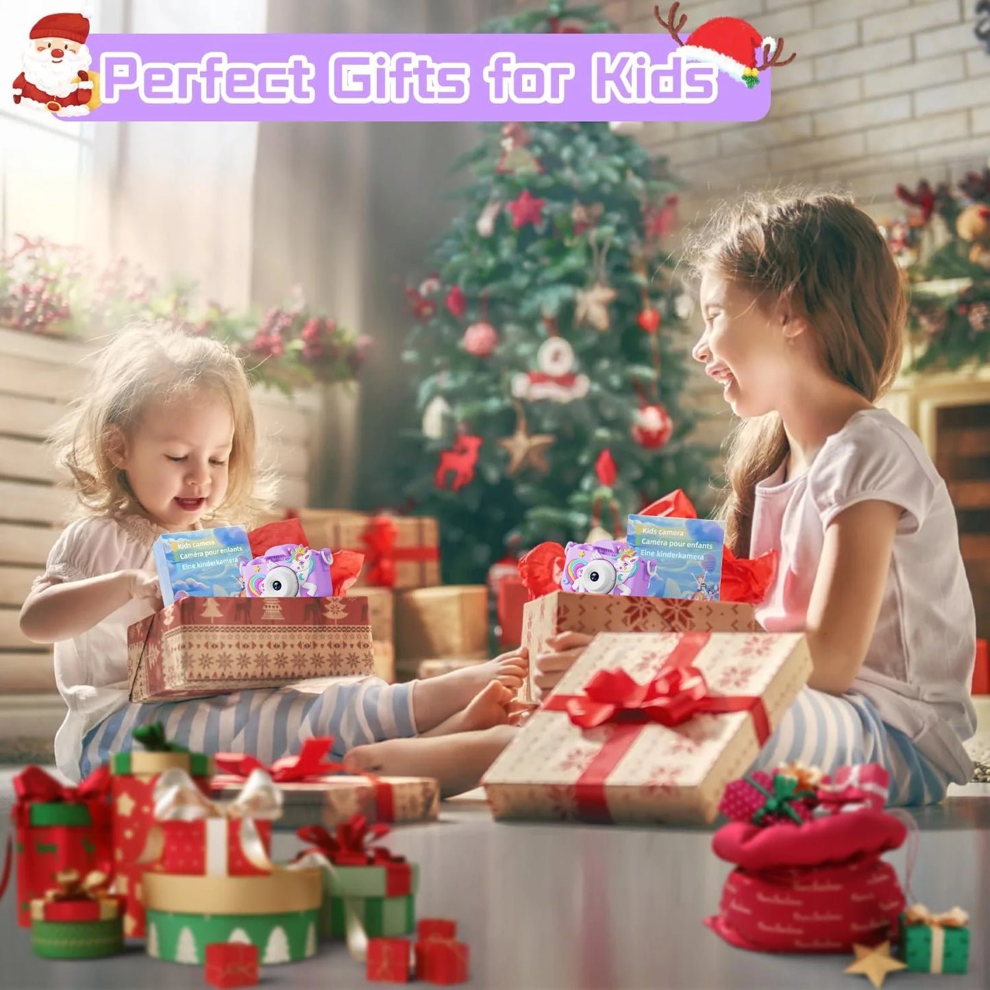 Kids Camera Digital Dual Camera HD 1080P Video Camera Toys with 32GB Card Mini Cam Color Display Children Birthday Gift Kids Toy