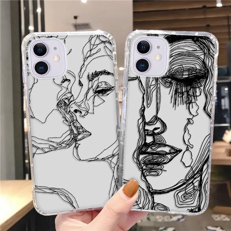 Aesthetic Cases For iPhone 14 Cases Iphone 11 13 15 Pro Max 12 Pro XR 7 8 SE 2022 2020 X Xs 6 Plus 13 Mini Silicon Fundas Cover