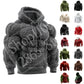 2026 Men's Fashion Flannel Hoodie Pullover Abdominal Muscle Design Sportswear Autumn Winter Casual Long Sleeve Hooded Sweatshirt
