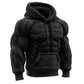 2026 Men's Fashion Flannel Hoodie Pullover Abdominal Muscle Design Sportswear Autumn Winter Casual Long Sleeve Hooded Sweatshirt