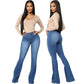 Jeans Women Flare Pants Long Pant Slim Fit High Waist Sexy Hip Wrap Bodycon Denim Trousers Elegant Simple Summer 2026 Mom