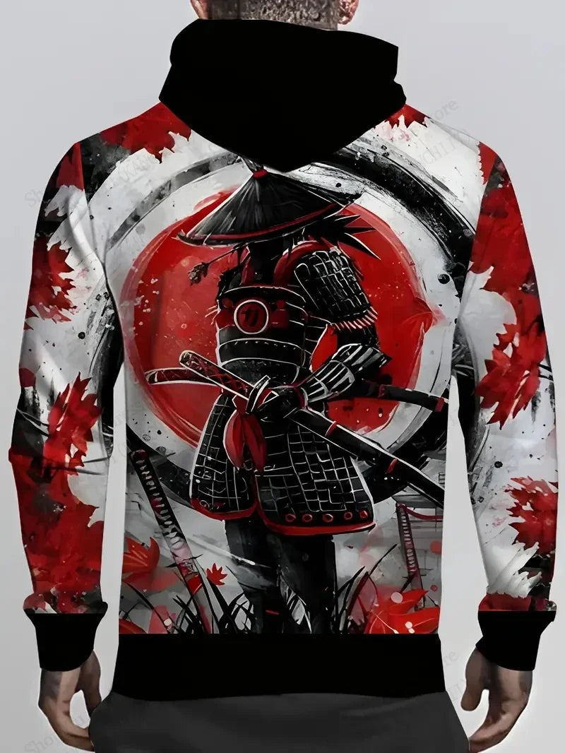 Men's Samurai Cat 3d Print Graphic Hoodies Men Fashion Oversized Hoodie Sweatshirt Coat Sweat Mens Clothes Sudaderas