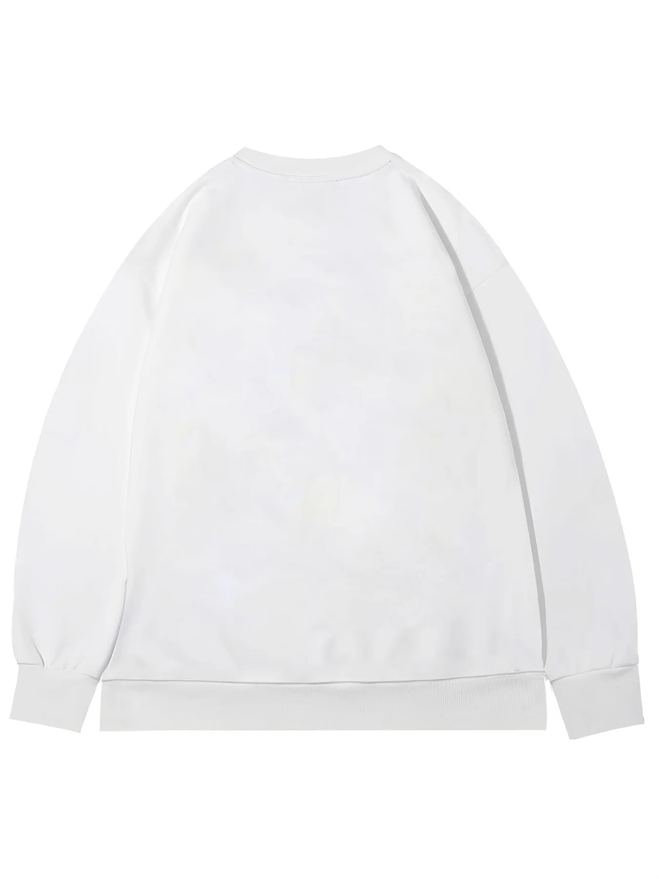 Men's autumn and winter fashionable casual loose Paris graphic print fleece pullover long sleeved round neck sweatshirt