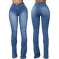 Jeans Women Flare Pants Long Pant Slim Fit High Waist Sexy Hip Wrap Bodycon Denim Trousers Elegant Simple Summer 2026 Mom
