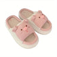 Slippers for Women Linen Cotton Home Shoes Thick Soft Sole Lovely Pig Non-slip for Outdoor for Four Seasons Korean Style