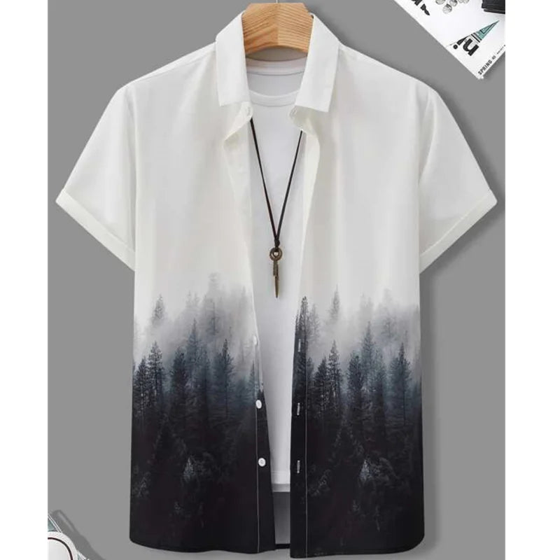 Oversized Hawaiian Simple Men'S Shirt Fashion 3d Printed Casual Retro Top Loose Wear Every Day Short Sleeved Comfort 2023 Summer
