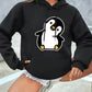 2025 Autumn and Winter Cute Penguin Print Hoodie Women's Casual Long Sleeve Pullover Autumn and Winter Personality Retro Y2K Top