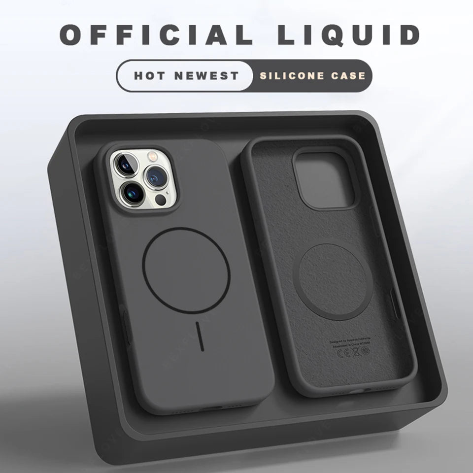 Magnetic Phone Case For iPhone 15 14 16 Plus 16E 11 12 13 16 Pro Max Magsafe Liquid Silicone Official Charging Protector Cover