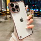 Frameless Luxury Plating Thin Case For iPhone 16 15 14 13 12 11 Pro Plus Max Promax Shockproof Lens Film Bumper Clear Hard Cover