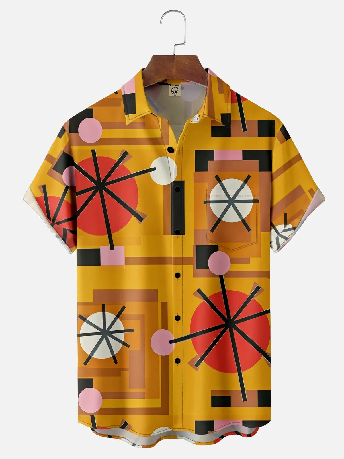 Men's and women's short-sleeved vacation shirts summer casual fashion lapel short-sleeved shirts abstract graphic print tops