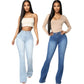 Jeans Women Flare Pants Long Pant Slim Fit High Waist Sexy Hip Wrap Bodycon Denim Trousers Elegant Simple Summer 2026 Mom