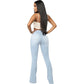 Jeans Women Flare Pants Long Pant Slim Fit High Waist Sexy Hip Wrap Bodycon Denim Trousers Elegant Simple Summer 2026 Mom