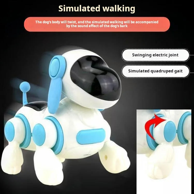 Electronic intelligent interactive robot dog, crawling dog toy with lights and music simulation, singing and interactive childre