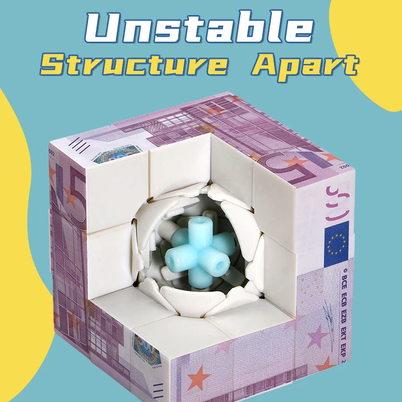 Magic Cube 3x3x3 3D UV printed 500 euros stress-relieving puzzle professional smooth speed game children's toy gift