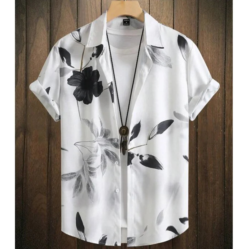 Oversized Hawaiian Simple Men'S Shirt Fashion 3d Printed Casual Retro Top Loose Wear Every Day Short Sleeved Comfort 2023 Summer