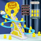 Electric Duck Climbing Stairs Toy Duck Track Racing Slide Music Roller Coaster Toys Children Gift Electronic Pets for Boys Girls