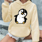 2025 Autumn and Winter Cute Penguin Print Hoodie Women's Casual Long Sleeve Pullover Autumn and Winter Personality Retro Y2K Top