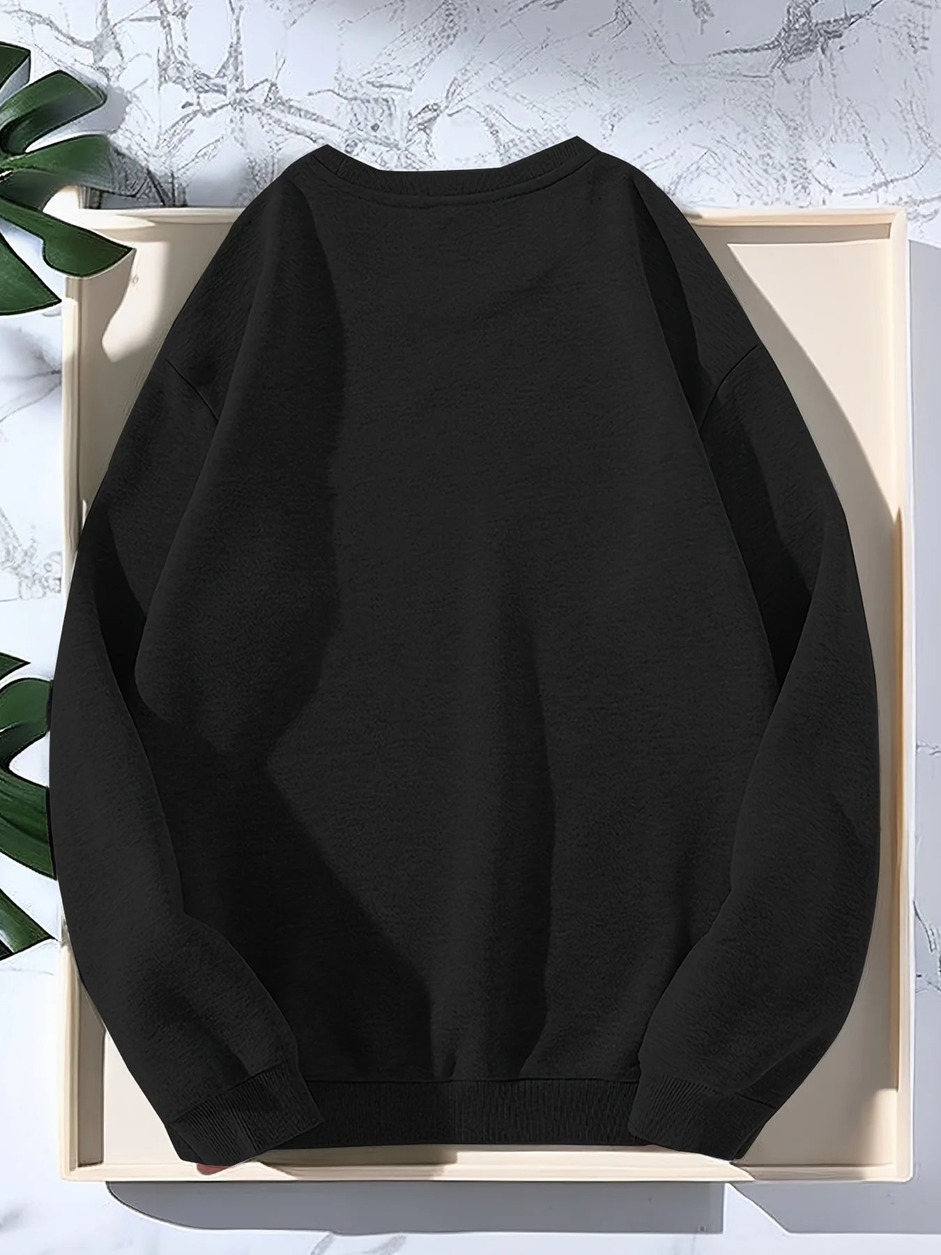 Men's autumn and winter warm casual loose Colombian architectural pattern printed long sleeved round neck sweatshirt