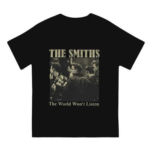 The Smiths Vintage Pencil Drawing Style T-Shirt for Women Music Casual Pure Cotton Tee Shirt O Sleeve T Shirt Printing 70918