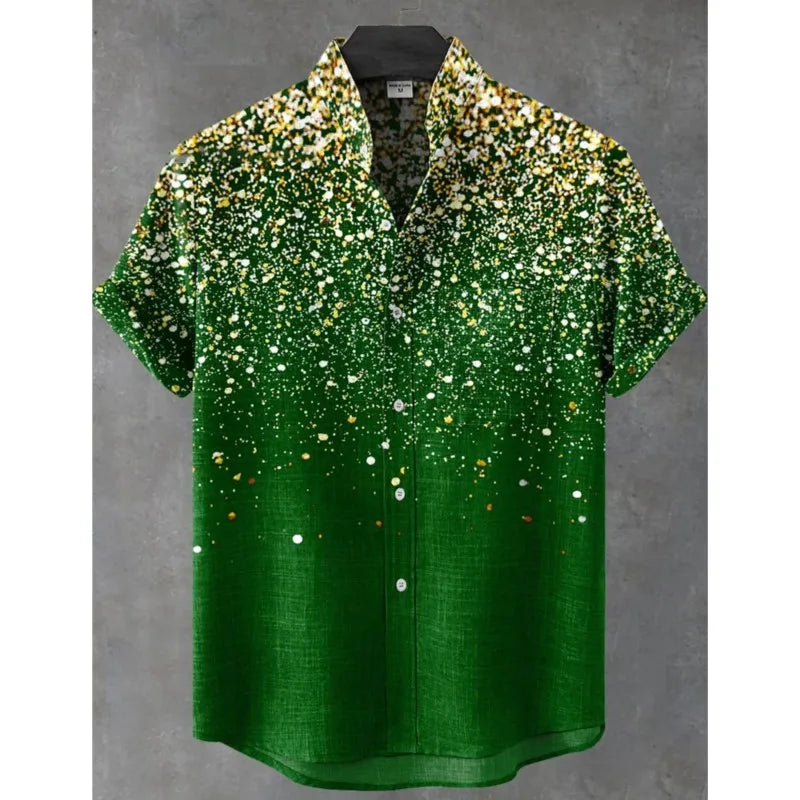 Hawaiian Men's Striped Shirt Man Linen Shirt Short Sleeved Casual Top Sportswear Fashionable Men Style Mens Shirts Short Sleeves