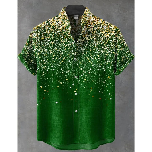 Hawaiian Men's Striped Shirt Man Linen Shirt Short Sleeved Casual Top Sportswear Fashionable Men Style Mens Shirts Short Sleeves