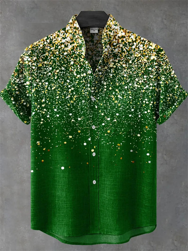 Hawaiian Men's Striped Shirt Man Linen Shirt Short Sleeved Casual Top Sportswear Fashionable Men Style Mens Shirts Short Sleeves