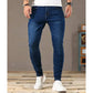 2025 Spring Men Designer Narrow Leg Jeans Male Comfortable Baggy Straight Leg Denim Pants Classic Solid Casual Daily Trousers