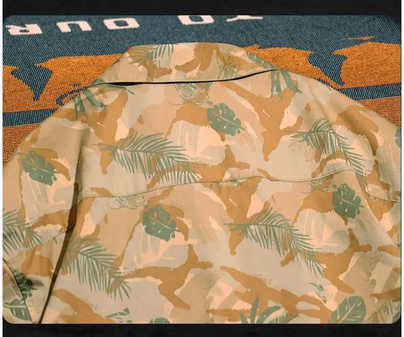 Summer Short-sleeved Floral Shirt Men Retro Hong Kong Style Quick-drying Summer Cardigan Trendy