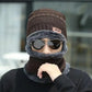 Fashion Men Knitted Hat Scarf Caps Neck Warmer Winter Hats for Men Skullies Beanies Warm Fleece Cap
