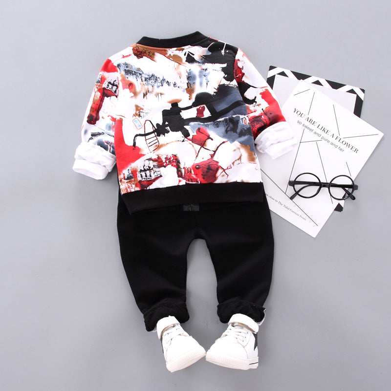 Boys Handsome Autumn And Winter Clothes Three-Piece Kid Clothes