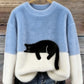 Womens Christmas Pullover Fleece Long-Sleeve Sweater