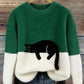 Womens Christmas Pullover Fleece Long-Sleeve Sweater