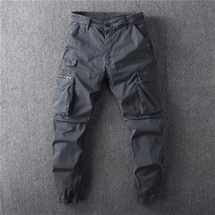 Retro-style Workwear Casual Wide-leg Jogger Pants