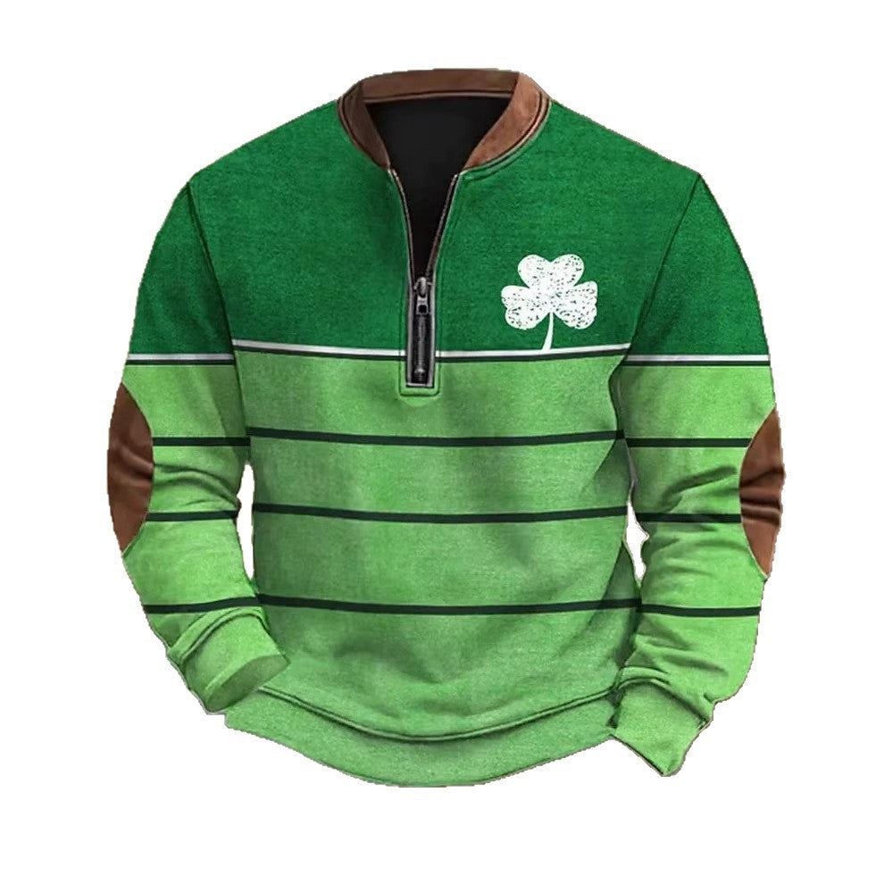 Mens 3D Digital Print Fashion Zip Up Hoodie For Spring And Autumn