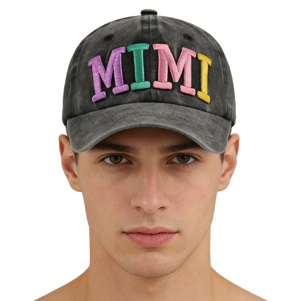 2pcs Funny Mimi Hat For Men Women, Adjustable Embroidered Wash Cotton Baseball Cap