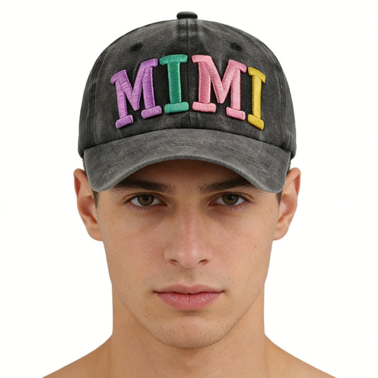 2pcs Funny Mimi Hat For Men Women, Adjustable Embroidered Wash Cotton Baseball Cap